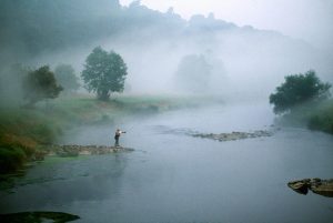 Fly fishing on River Nore, Ireland